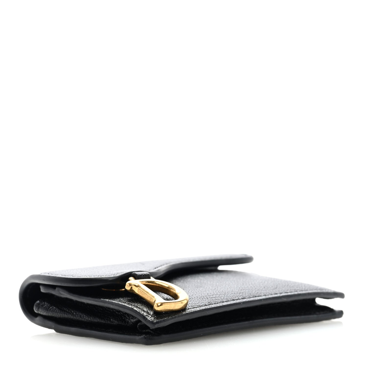 Christian Dior Goatskin Saddle Card Holder Black 4 of 6