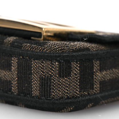 Fendi Fabric Jacquard FF 1974 Nano Maxi Buckle Baguette Charm Tobacco Moro Black 11 of 16