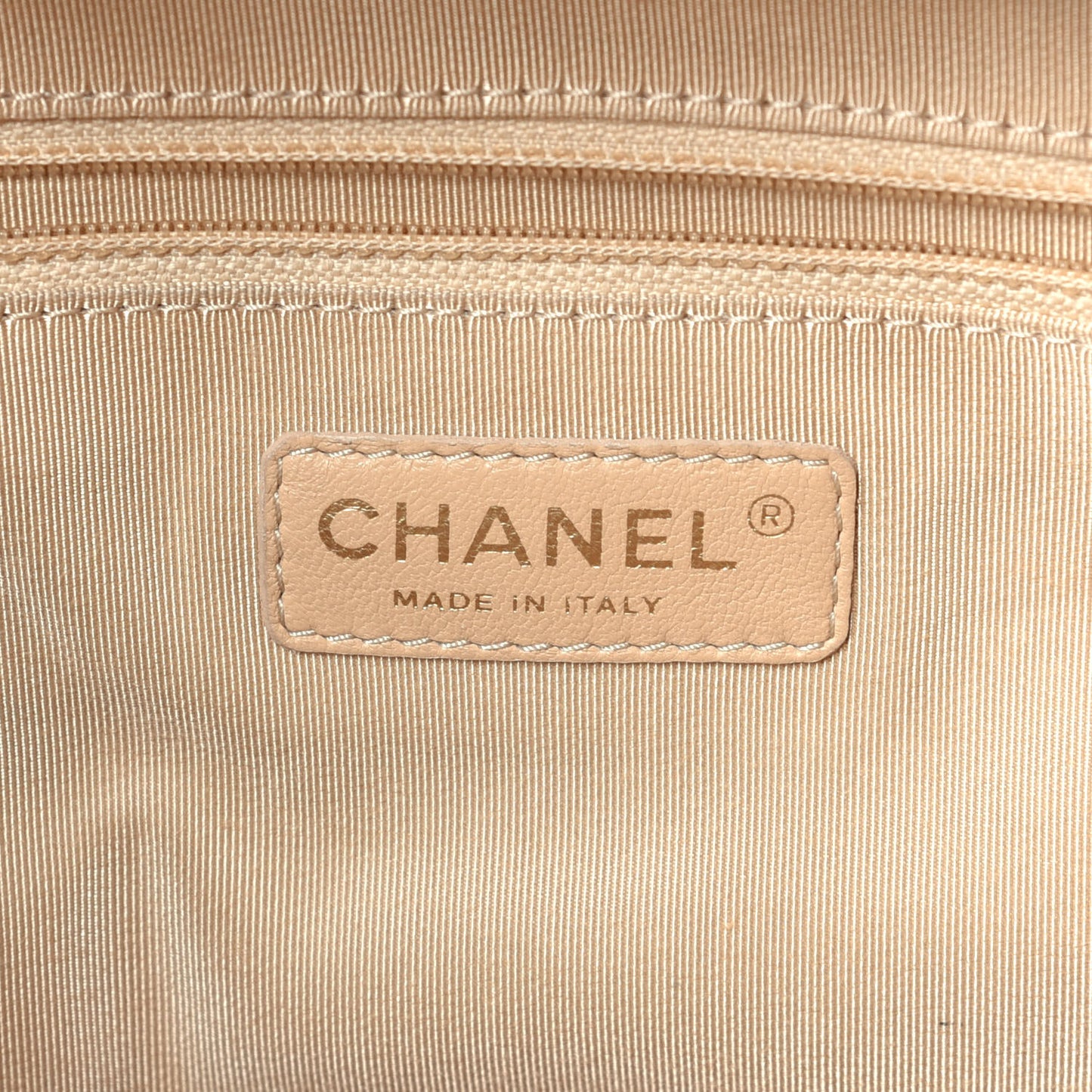 Calfskin Quilted In The Mix Shopping Tote Beige Black
