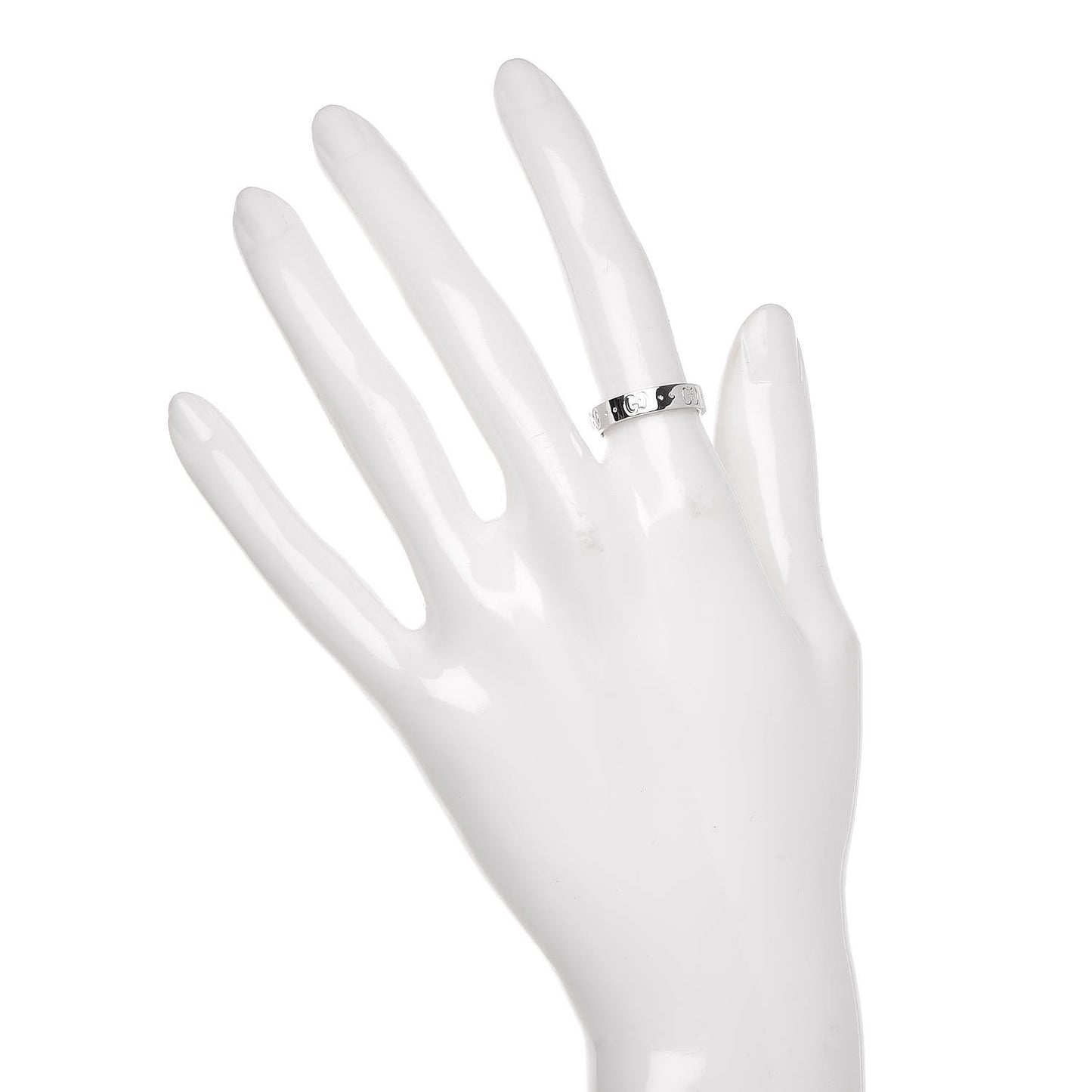 18K White Gold 4mm Icon Thin Band Ring 51 5.75