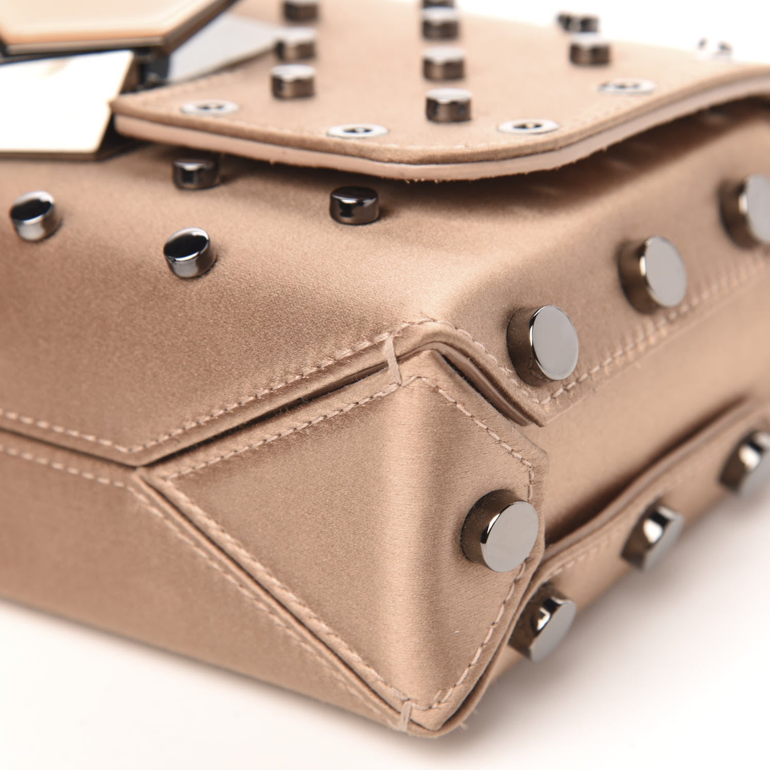 Jimmy Choo Satin Studded Lockett Petite Shoulder Bag Ballet Pink 8 of 10