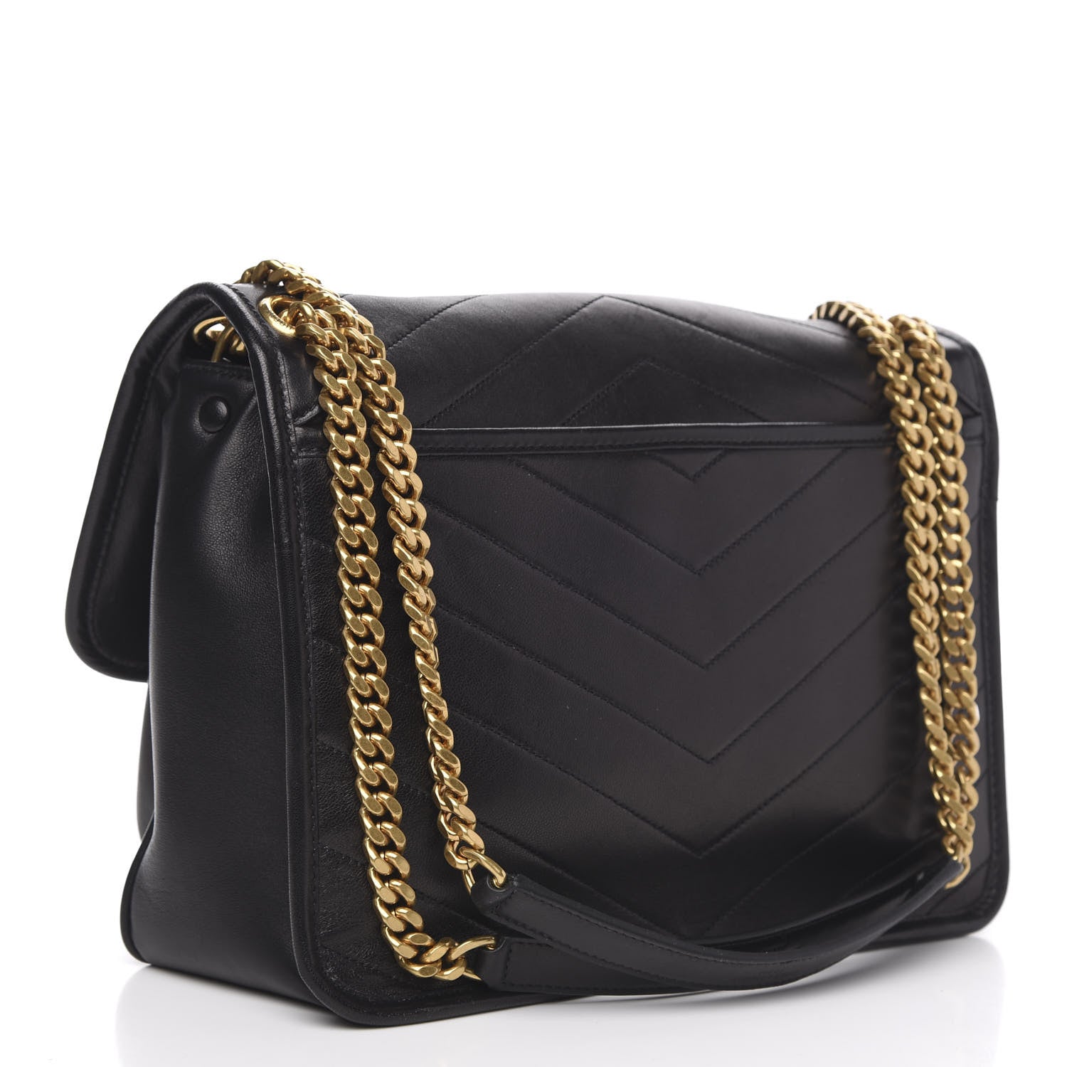 Saint Laurent Lambskin Matelasse Monogram Medium Niki Chain Satchel Black 3 of 12