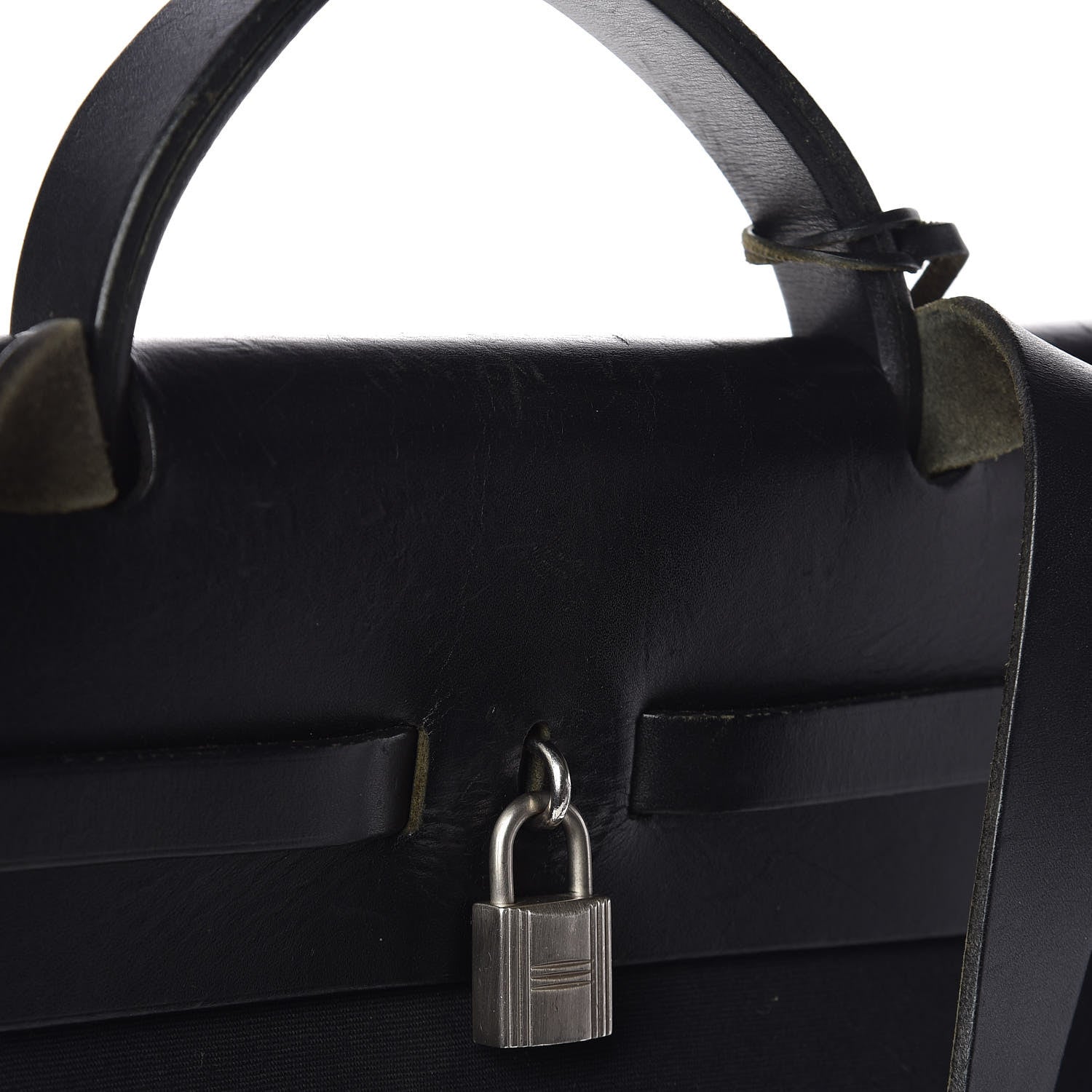 Hermes Toile Vache Calfskin Herbag 40 GM Bleu Marine 10 of 11