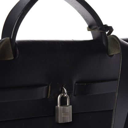 Hermes Toile Vache Calfskin Herbag 40 GM Bleu Marine 10 of 11