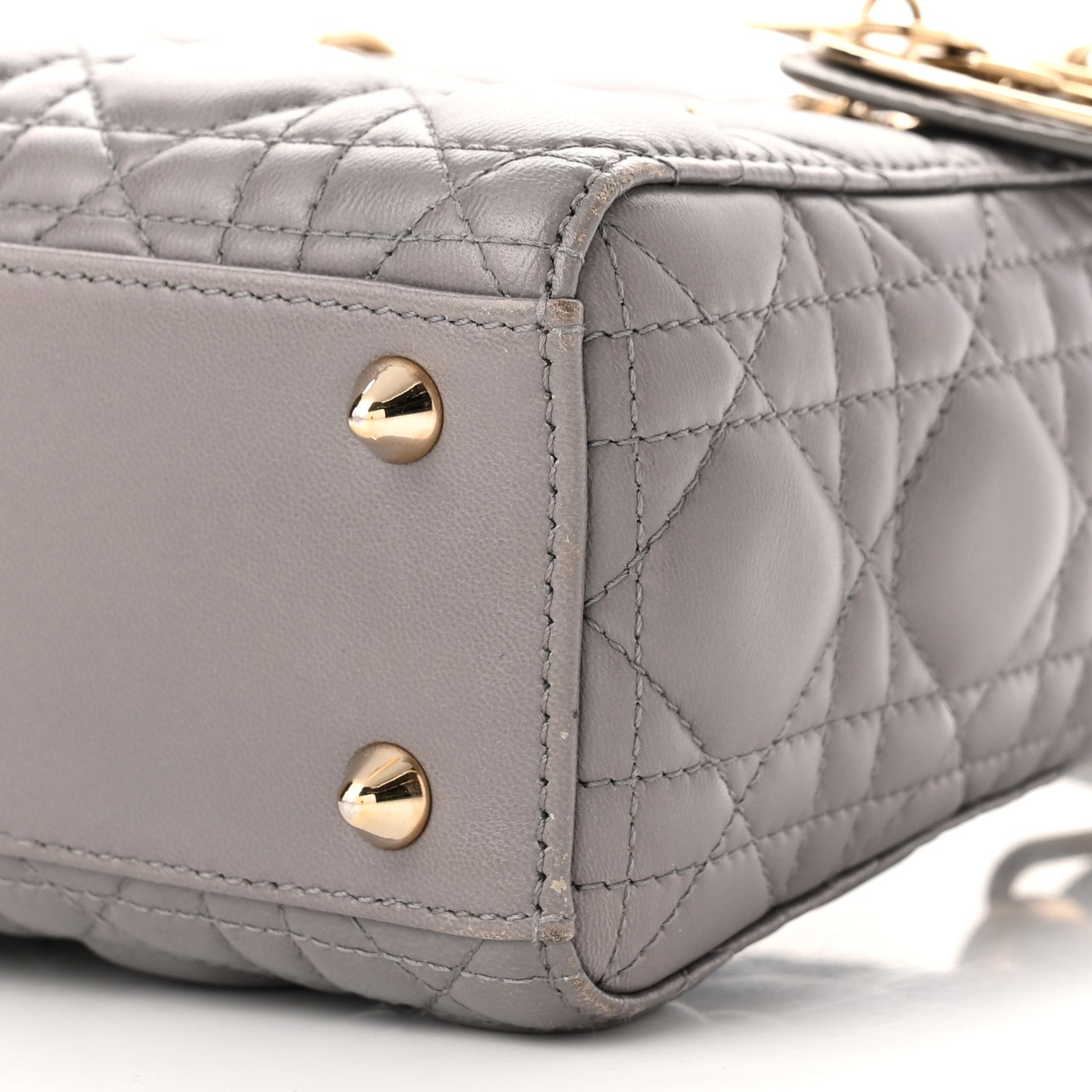 Christian Dior Lambskin Cannage Small Lucky Badges My Lady Dior Grey 10 of 11