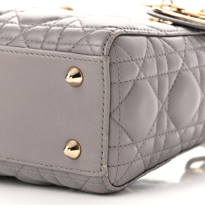 Christian Dior Lambskin Cannage Small Lucky Badges My Lady Dior Grey 10 of 11