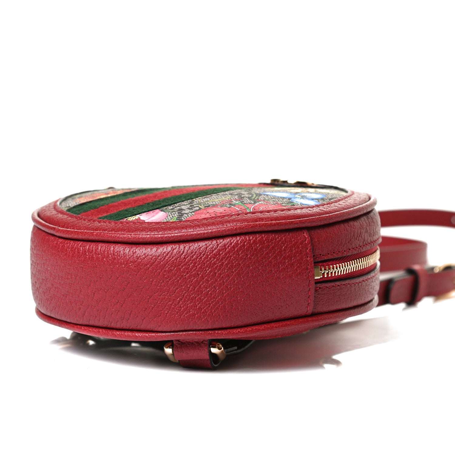 Gucci GG Supreme Monogram Web Flora Mini Ophidia Round Backpack Red 9 of 10