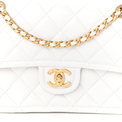 Chanel Caviar Quilted Medium Sweet Classic Flap White 8 of 10