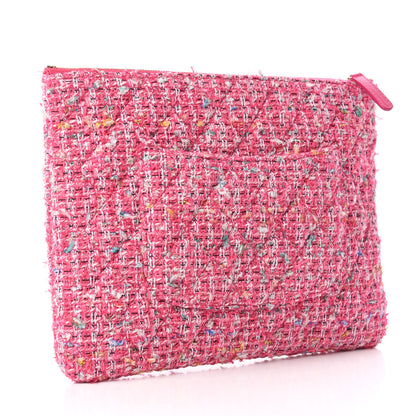 Chanel Tweed Quilted Medium Cosmetic Case Pink 3 of 7