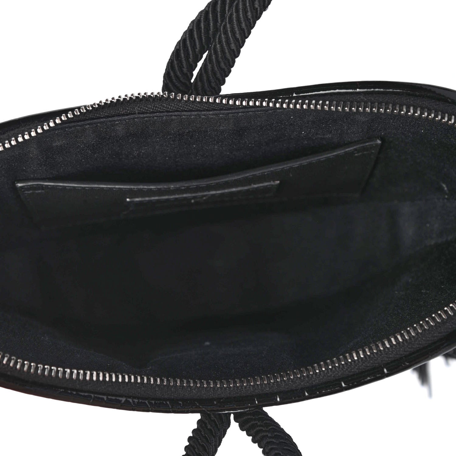 Saint Laurent Patent Crocodile Embossed Sac Coeur Heart Shaped Clutch Black 4 of 4
