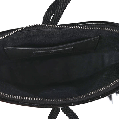 Saint Laurent Patent Crocodile Embossed Sac Coeur Heart Shaped Clutch Black 4 of 4