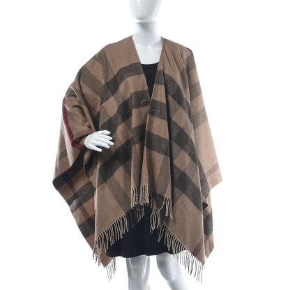Burberry Merino Wool Cashmere Collette Smoked Check Cape Scarf Scarf Trench 2 of 5