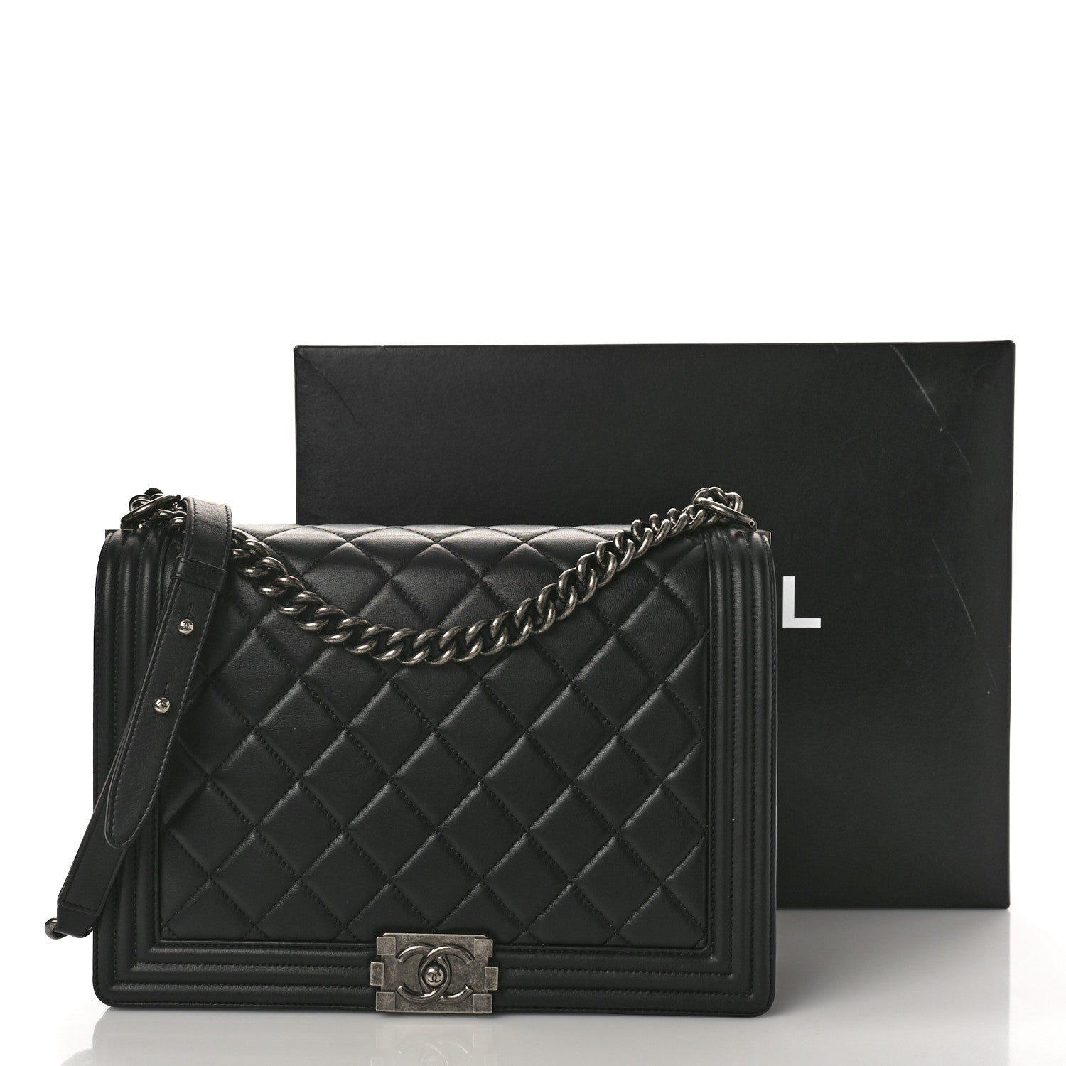 Chanel Calfskin Quilted Large Boy Flap Black 13 of 13