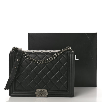 Chanel Calfskin Quilted Large Boy Flap Black 13 of 13