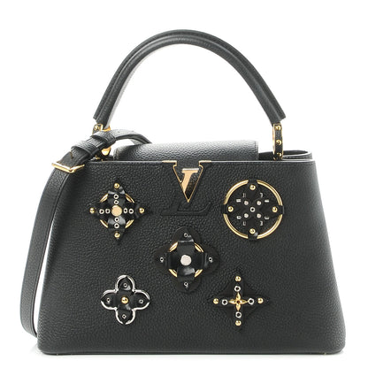 Louis Vuitton Taurillon Metallic Flowers Capucines PM Black 1 of 7