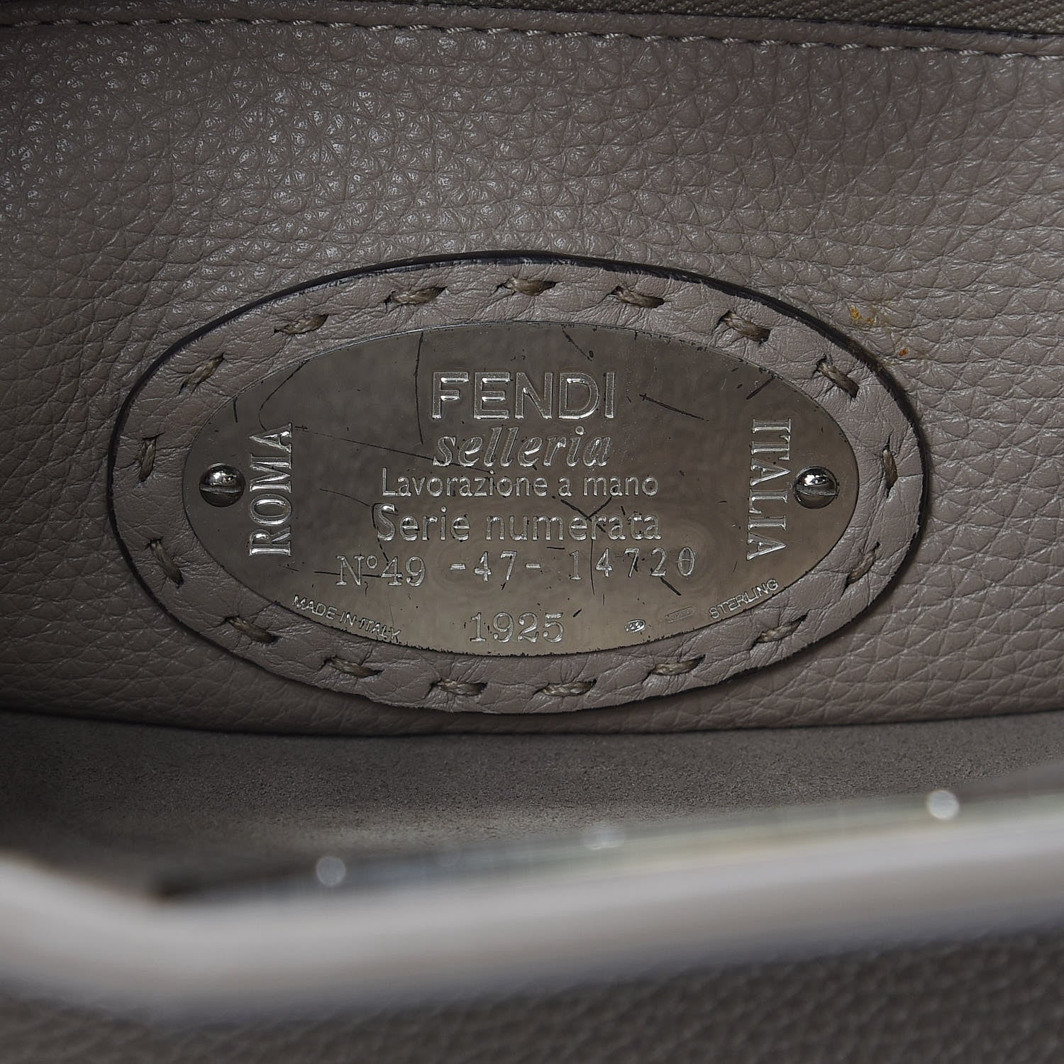 Fendi Cuoio Romano Selleria Medium Peekaboo Iconic Satchel Corda 6 of 11