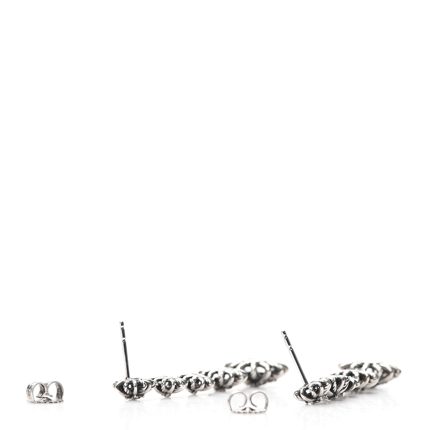 David Yurman Sterling Silver Pave Diamond Starburst Drop Earrings 3 of 4