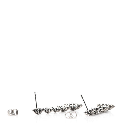 David Yurman Sterling Silver Pave Diamond Starburst Drop Earrings 3 of 4