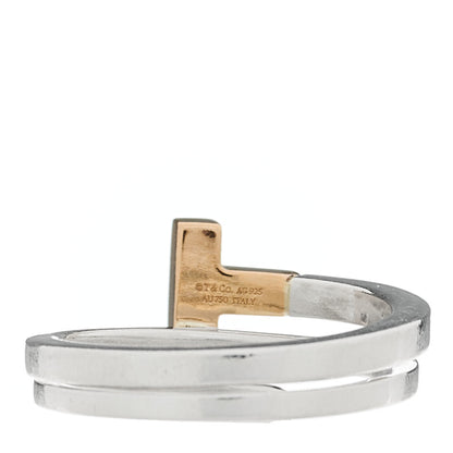 Tiffany 18K Rose Gold Sterling Silver T Square Wrap Ring 58 8.25 3 of 5