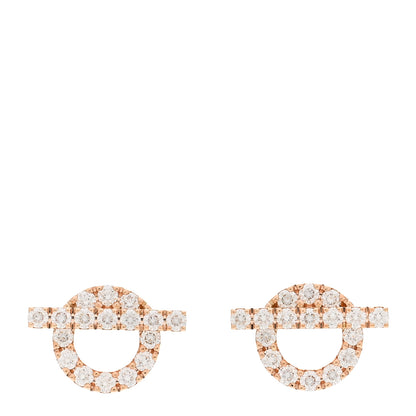 Hermes 18K Rose Gold Diamond Finesse Earrings 1 of 5