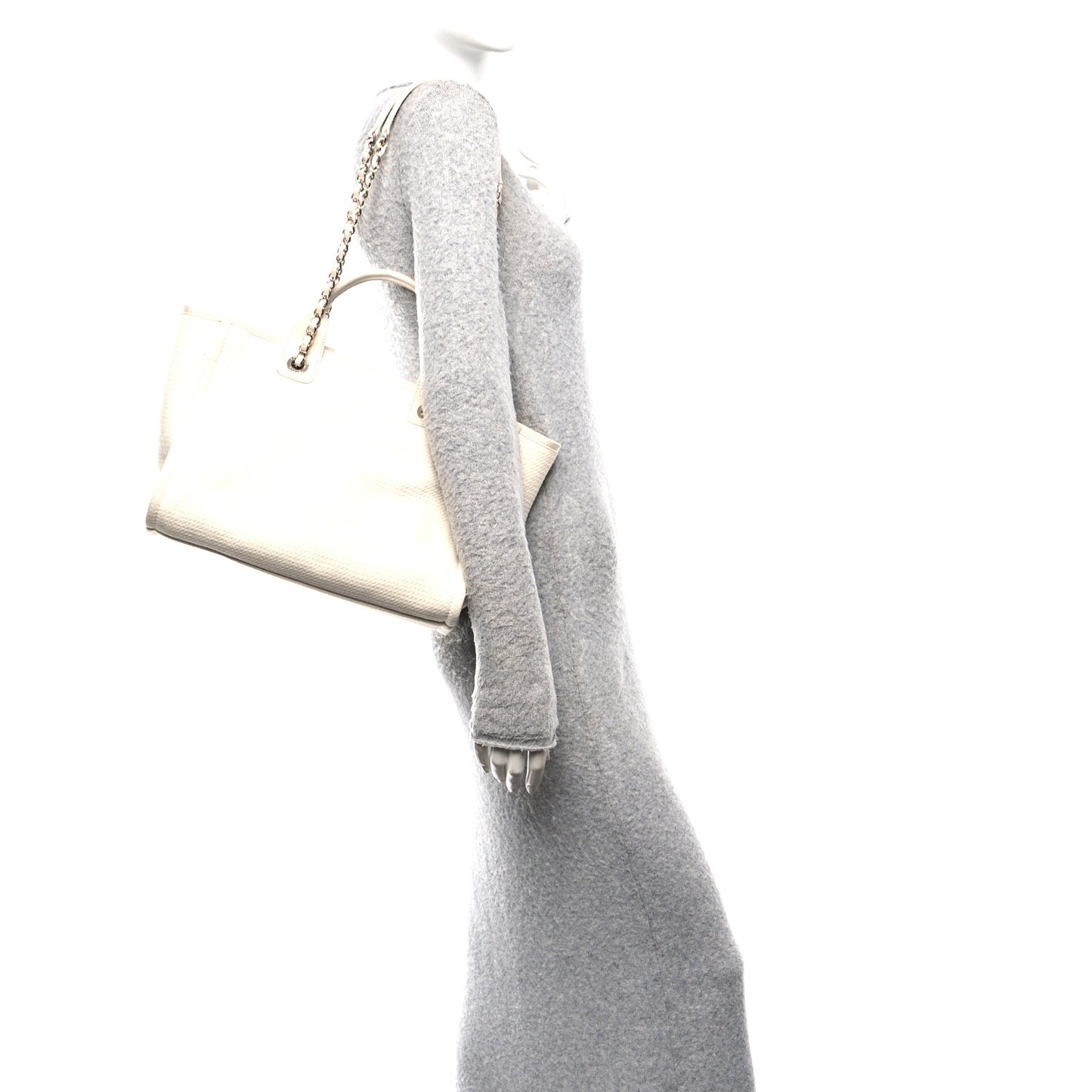 Mixed Fibers Small Deauville Tote White