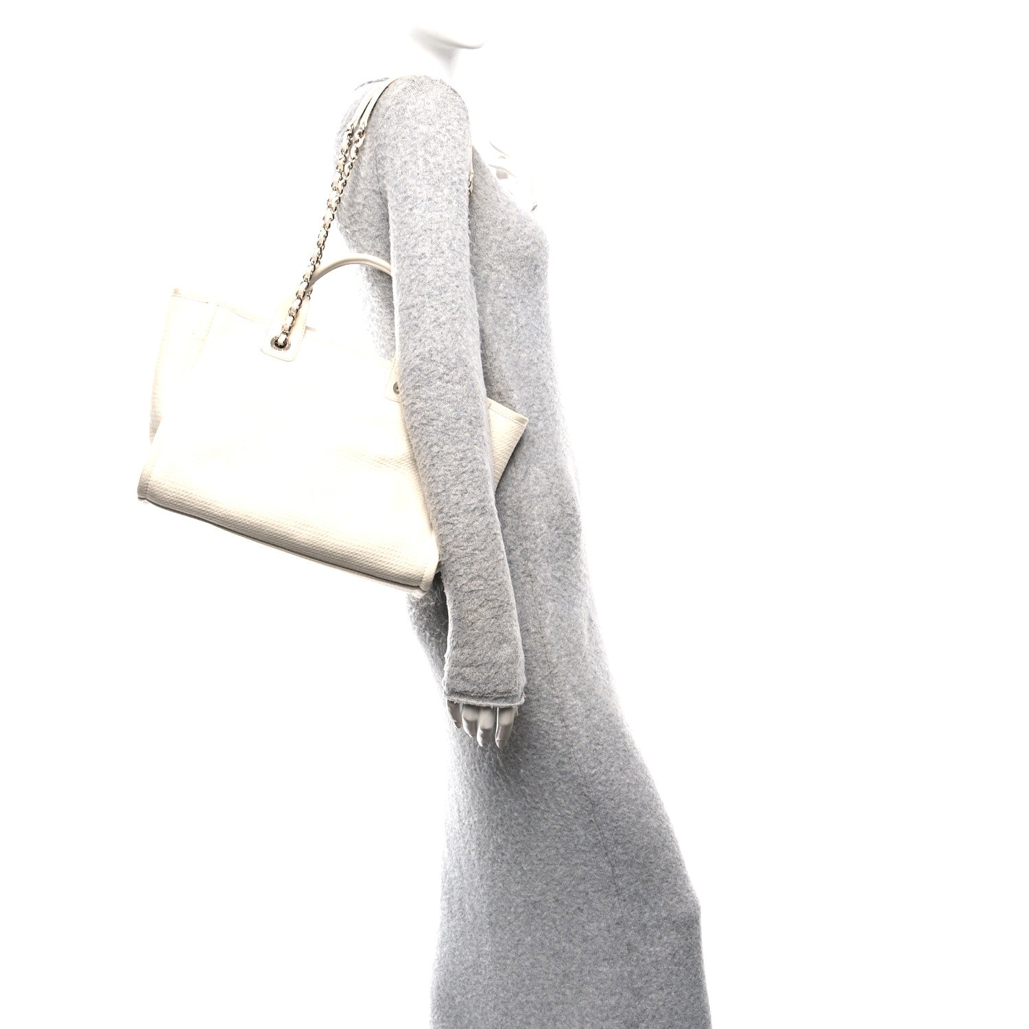Chanel Mixed Fibers Small Deauville Tote White 2 of 11