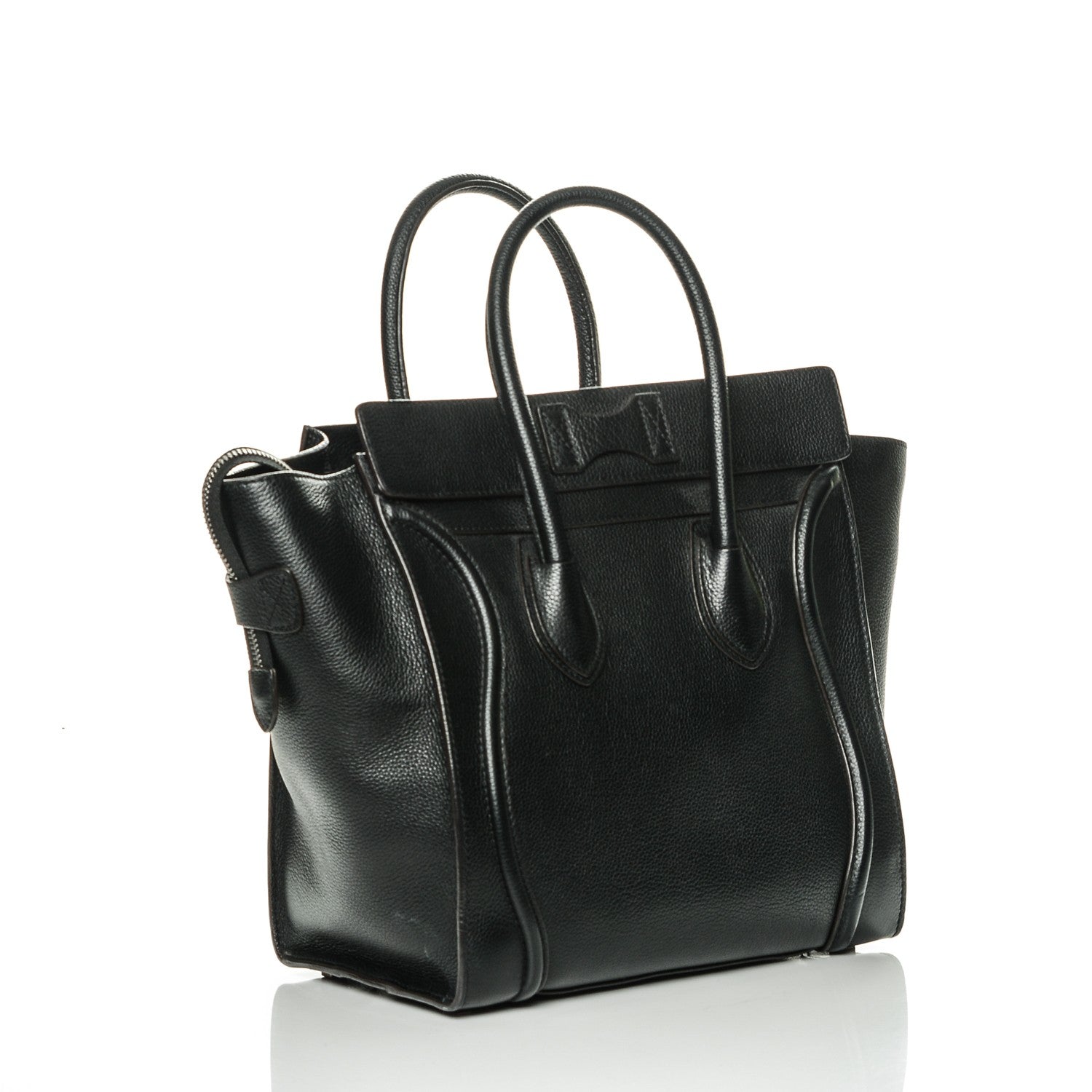 Celine Drummed Calfskin Mini Luggage Black 3 of 6