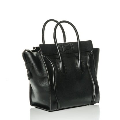 Celine Drummed Calfskin Mini Luggage Black 3 of 6