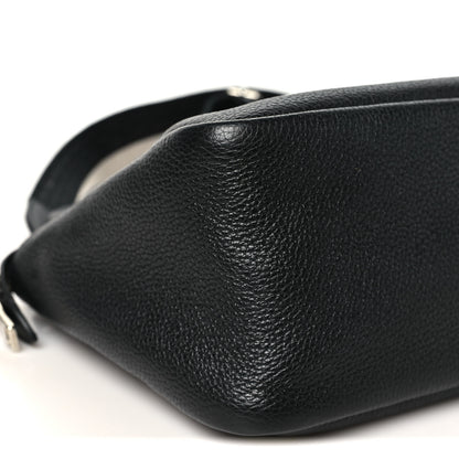 Prada Vitello Daino Soft Mini Zippered Top Handle Bag Black 8 of 9