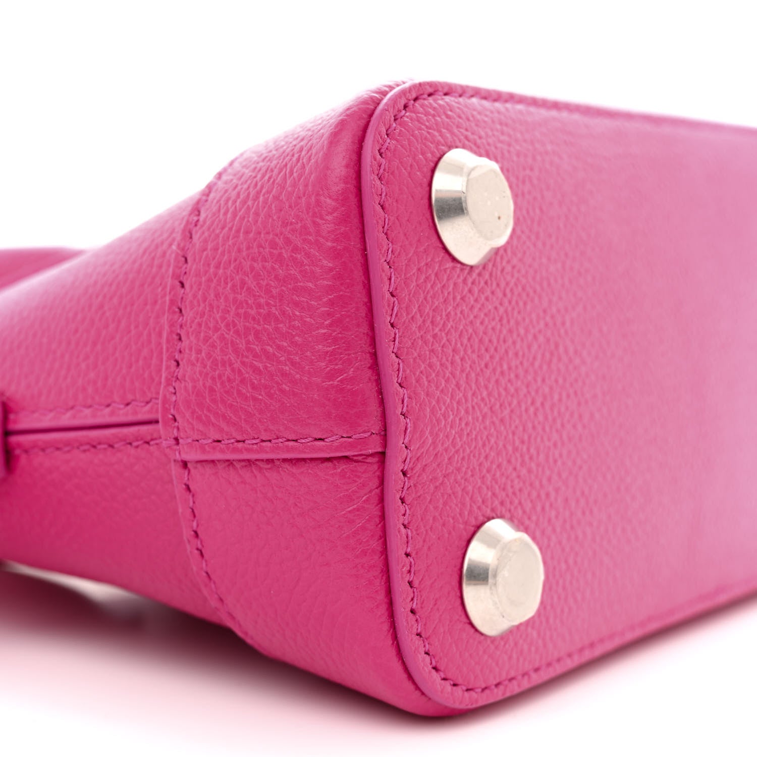 Balenciaga Signature Grained Calfskin Logo XXS Ville Top Handle Bag Fuchsia White 8 of 10