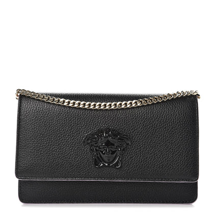 Versace Grained Calfskin Palazzo Chain Evening Bag Black Pink 1 of 6