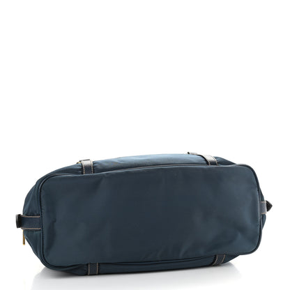Prada Tessuto Nylon Jacquard Logo Shoulder Bag Denim 4 of 13