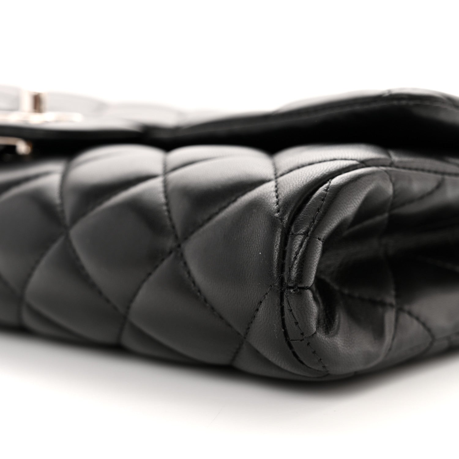 Chanel Lambskin Quilted Clutch With Chain Flap Black 10 of 12