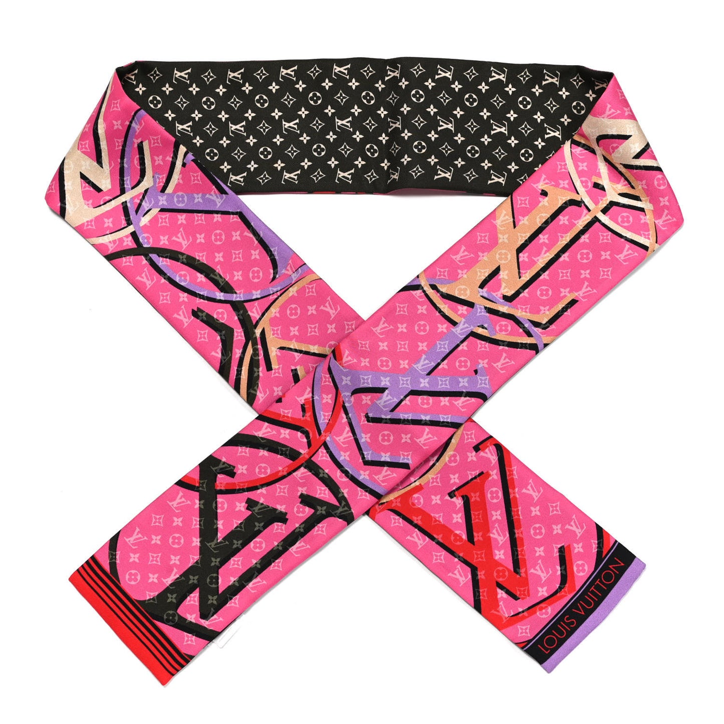 Silk Monogram Planet LV Bandeau Pink