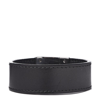 Gucci Sterling Silver Calfskin Interlocking G Bracelet Black 3 of 7