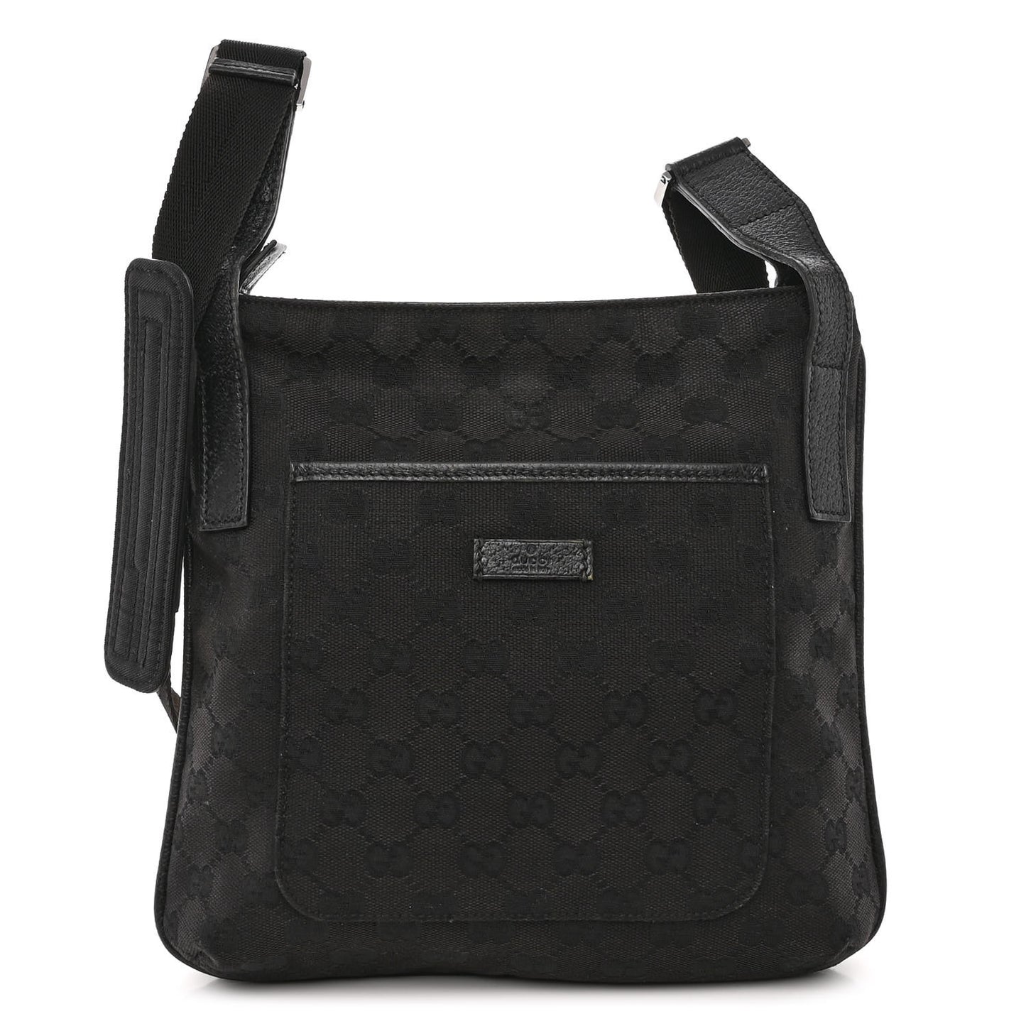 Monogram Flat Messenger Bag Black