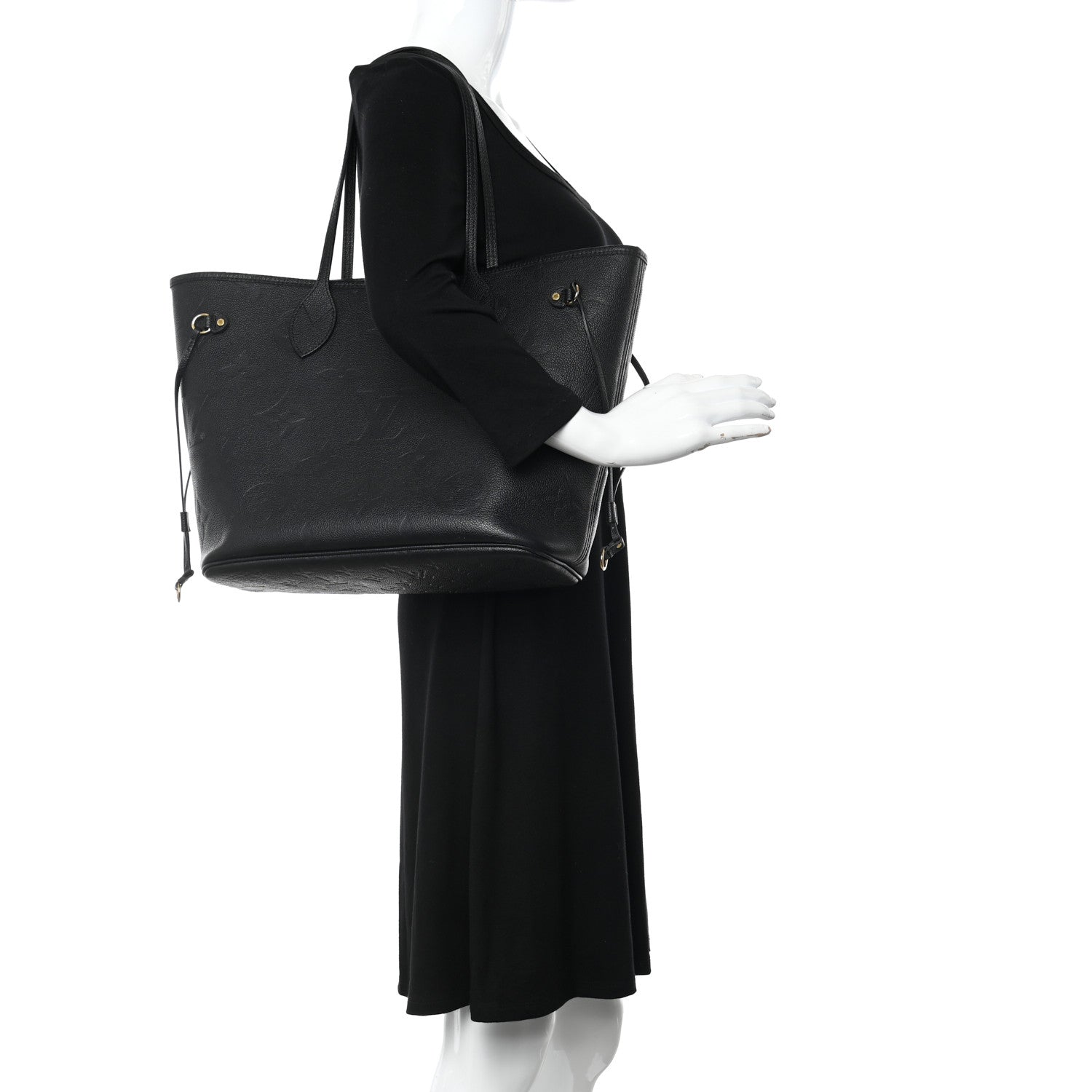 Louis Vuitton Empreinte Monogram Giant Neverfull MM Black 2 of 11