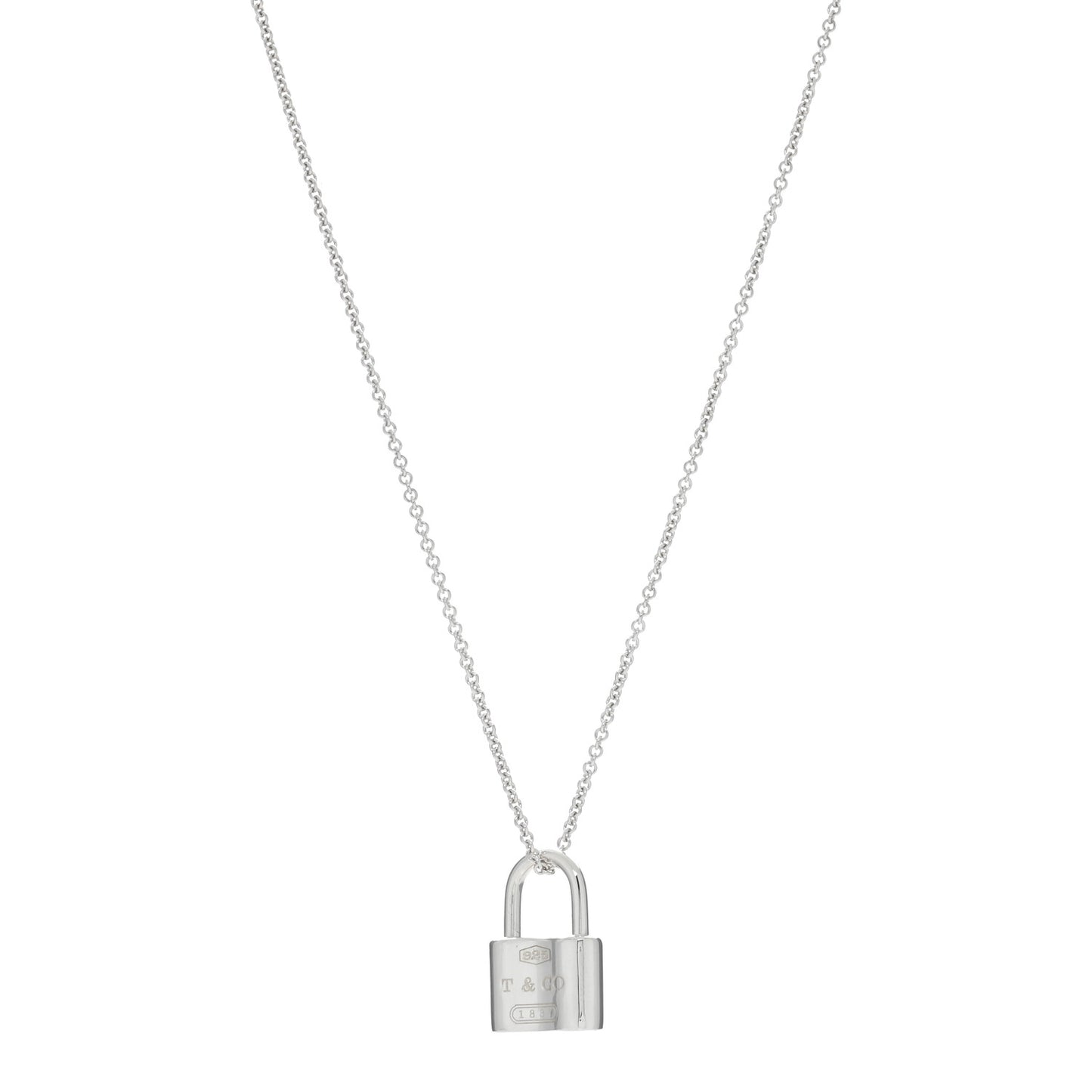 Sterling Silver 1837 Lock Charm Pendant Necklace