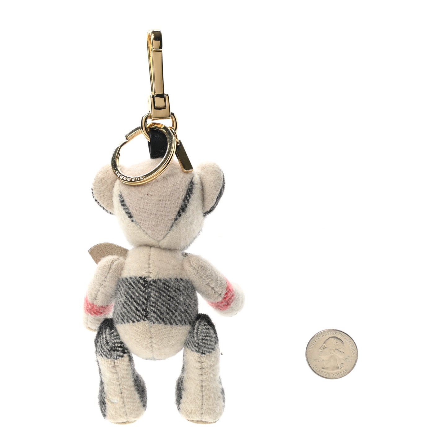 Cashmere Vintage Check Thomas Bear Bag Charm Camel