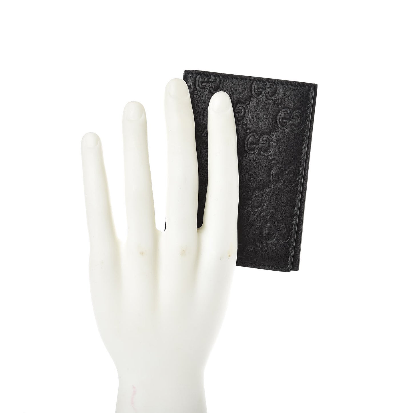 Guccissima Margaux Calfskin Avel Train Pass Card Case Black