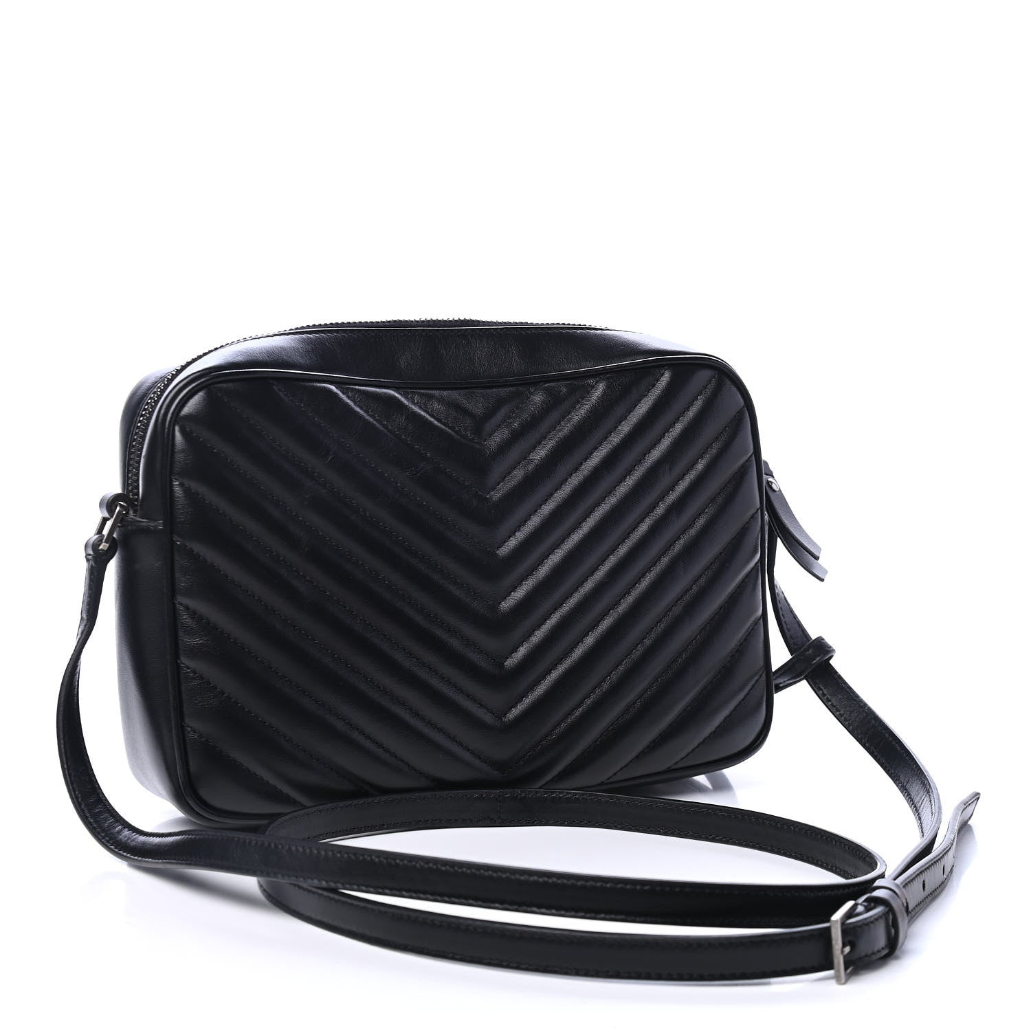 Saint Laurent Calfskin Matelasse Monogram Lou Camera Bag Black 2 of 4