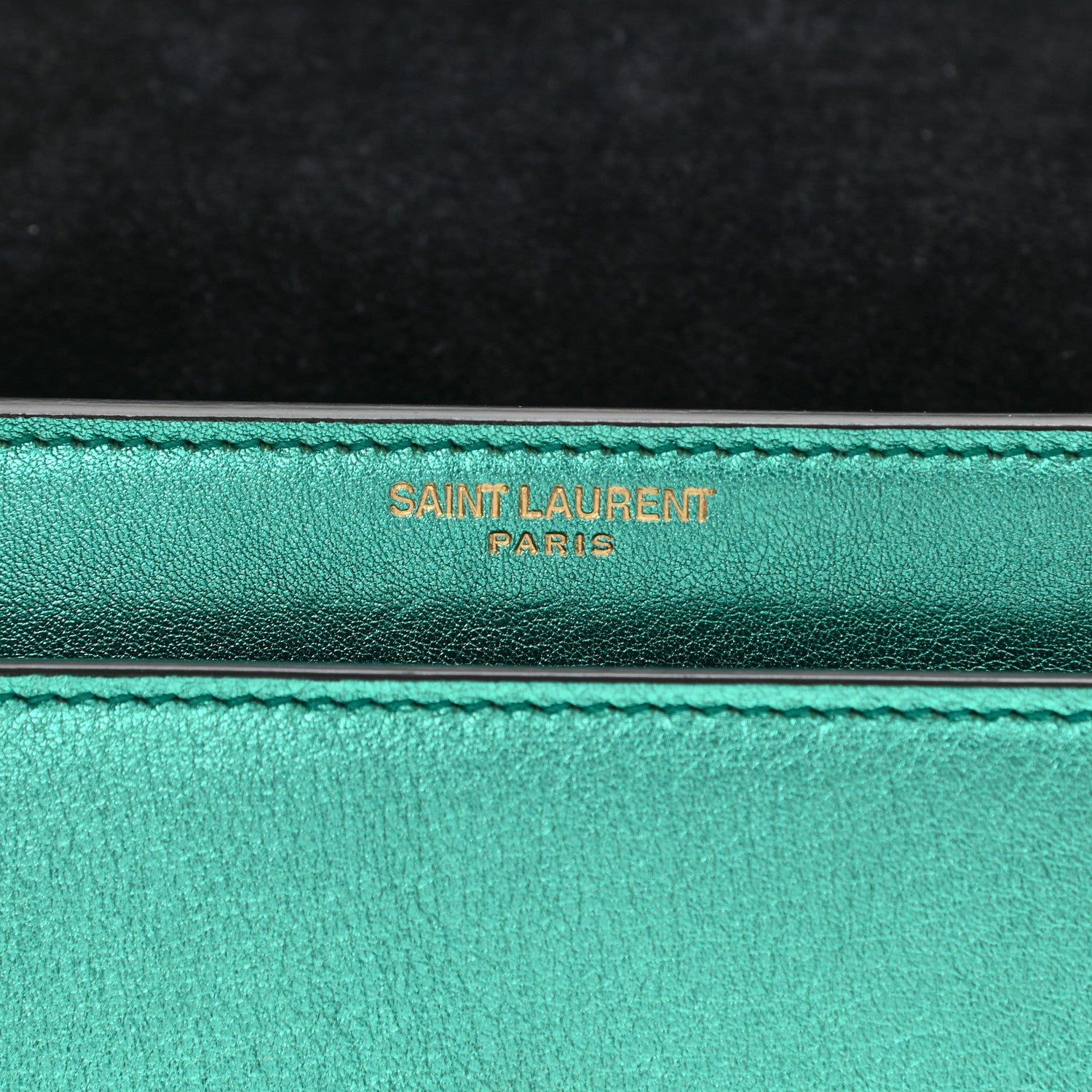 Saint Laurent Metallic Calfskin Small Monogram Sunset Chlorophille 6 of 12
