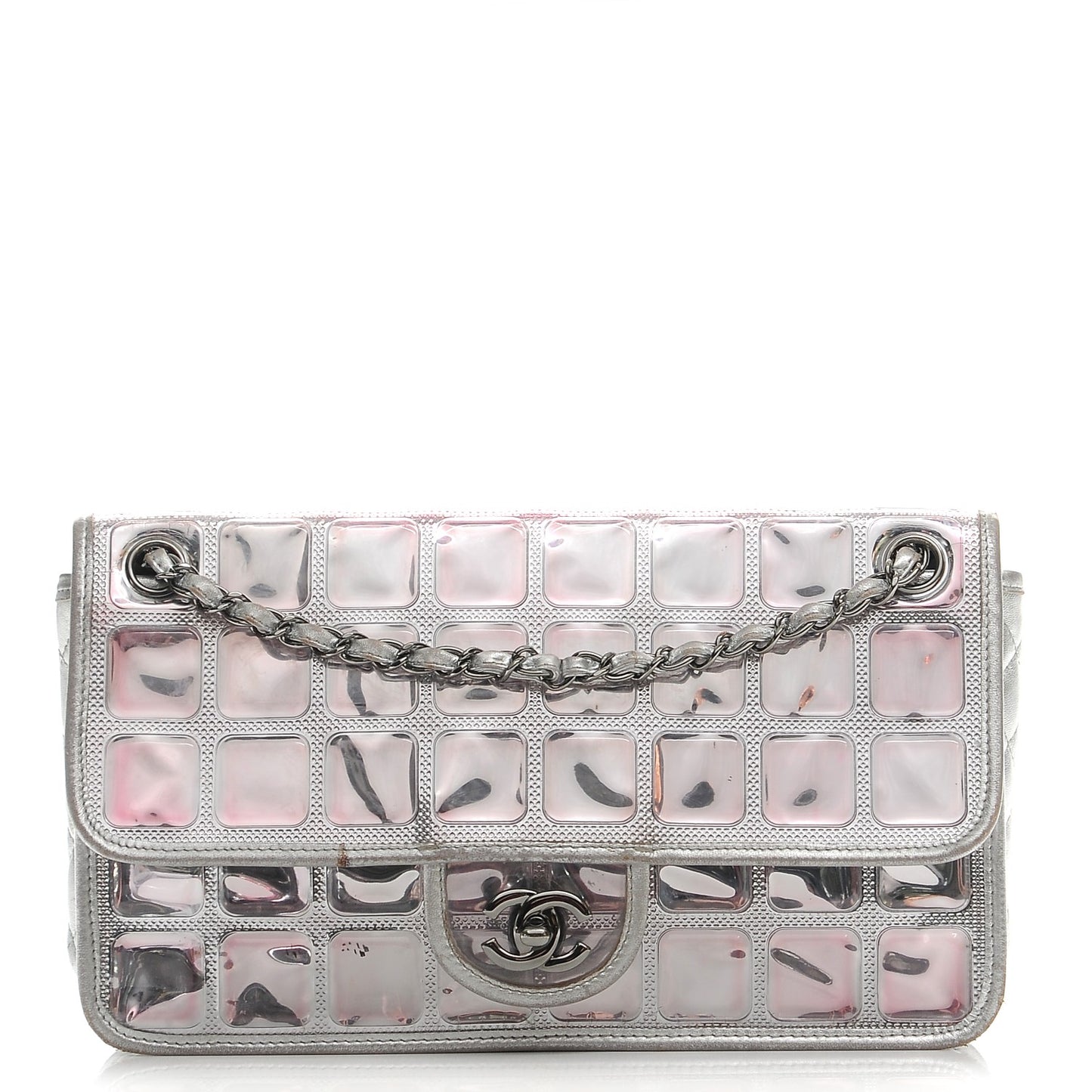 Vinyl Large Ice Cube Flap Silver