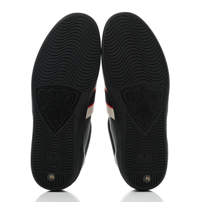 Gucci Calfskin Stripe Mens New Ace Sneakers 6.5 Black Ecru Red Flame 5 of 6