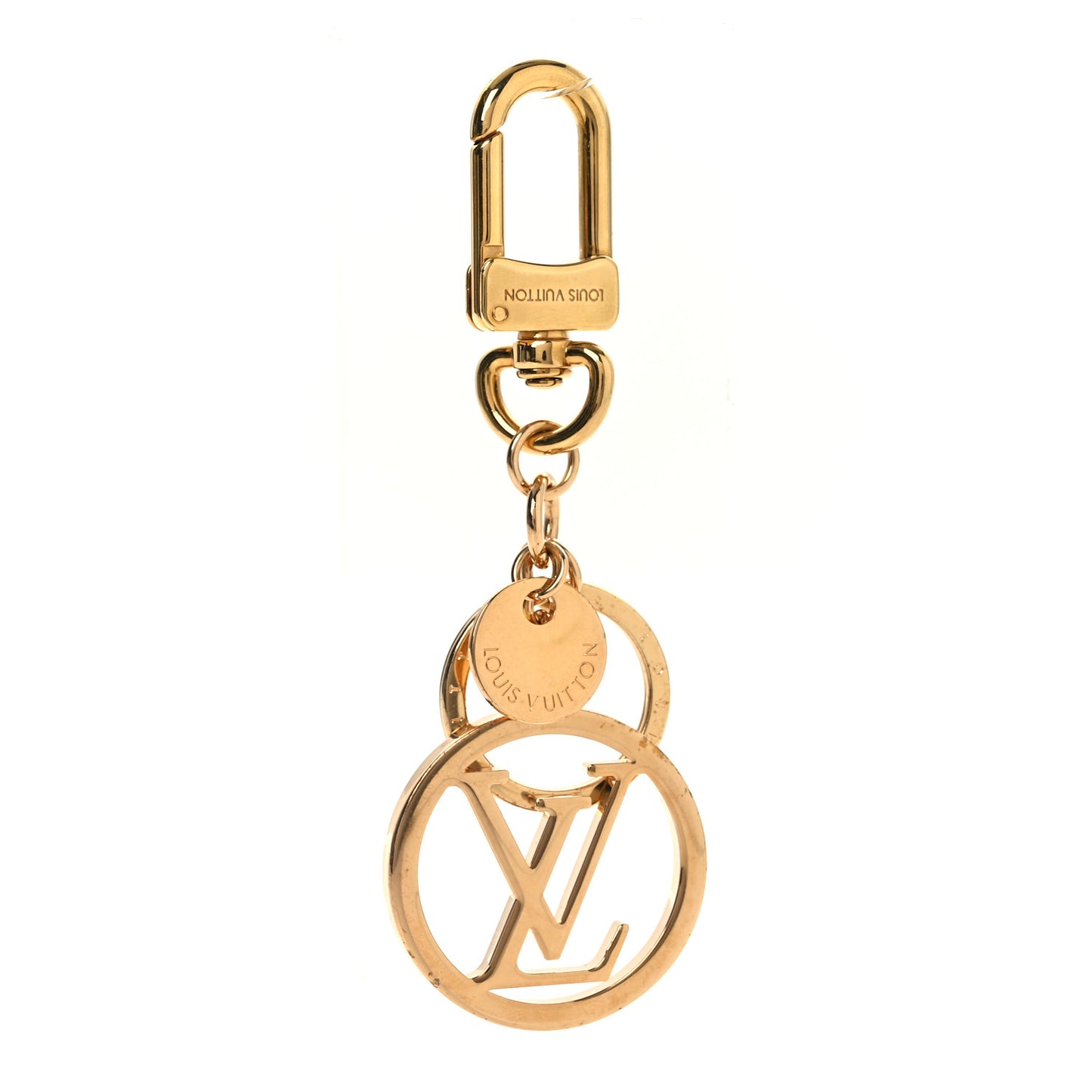 LV Circle Bag Charm Key Holder Gold