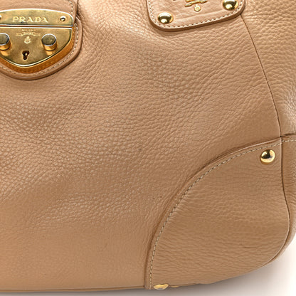 Prada Vitello Daino Pushlock Tote Sughero 11 of 21