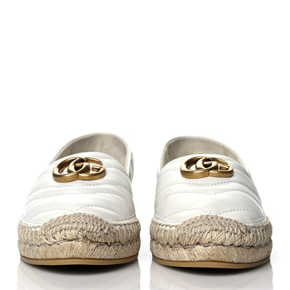 Gucci Nappa Matelasse GG Marmont Espadrilles 35 Great White 2 of 9