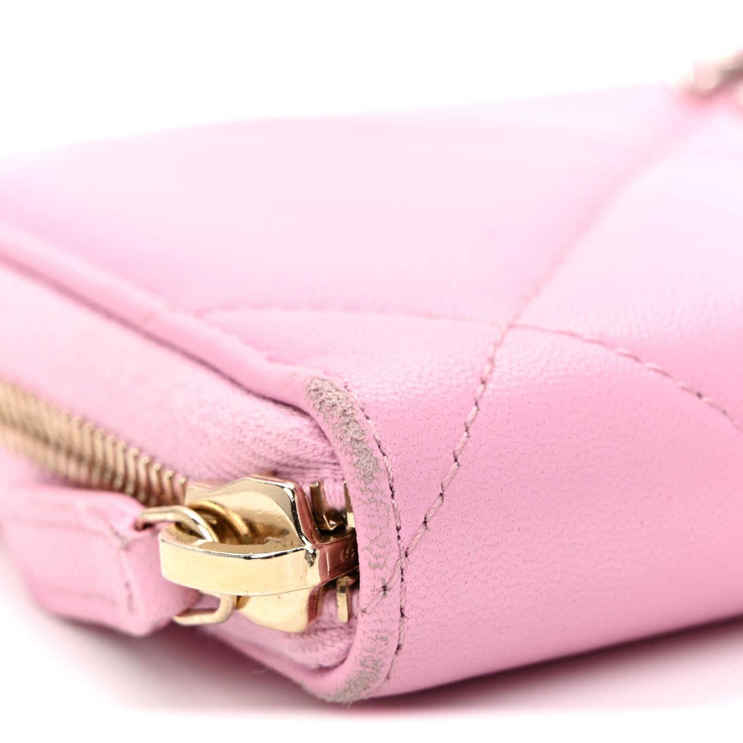 Lambskin Quilted Chanel 19 Zipped Wallet Light Pink