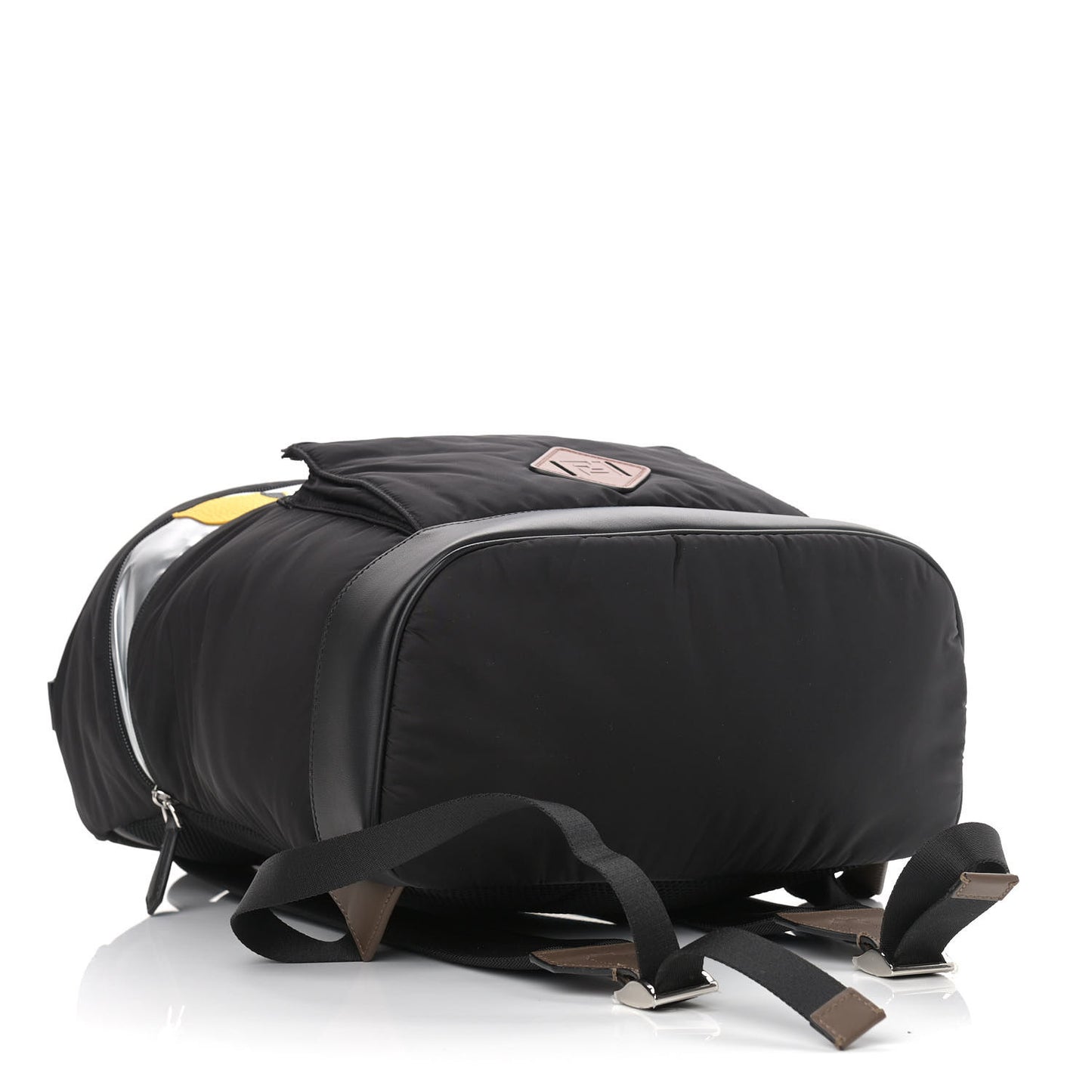 Nylon Cuoio Romano Monster Eyes Expandable Drawstring Backpack Black Argento Sunflower