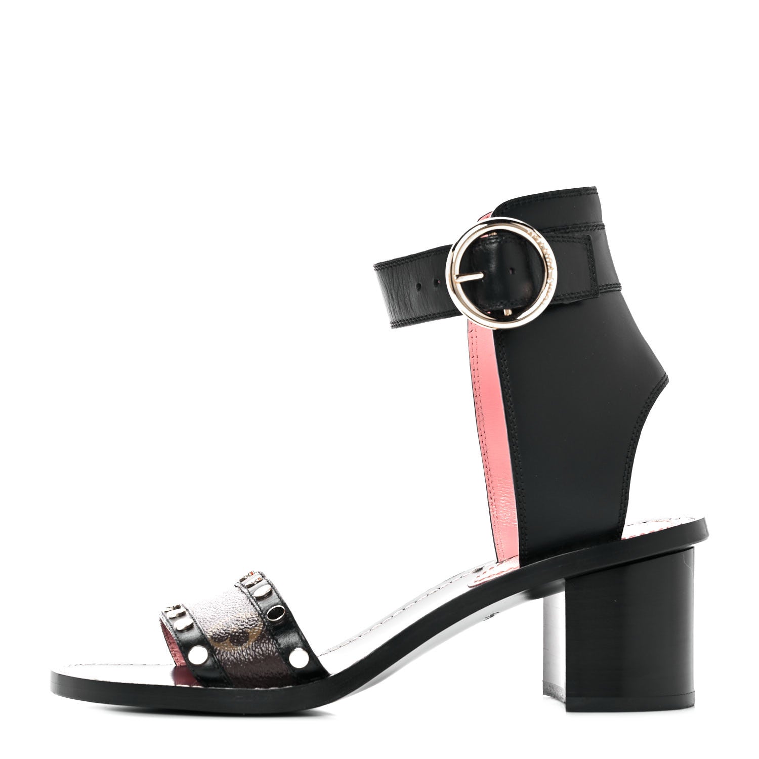Louis Vuitton Calfskin Monogram Passenger Sandals 38 Black 1 of 8